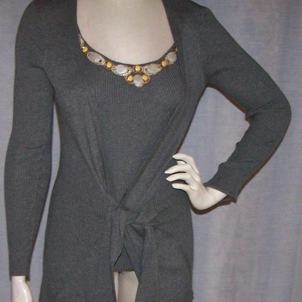 Cache Gray Sweater Set XS - Picture 3 of 8